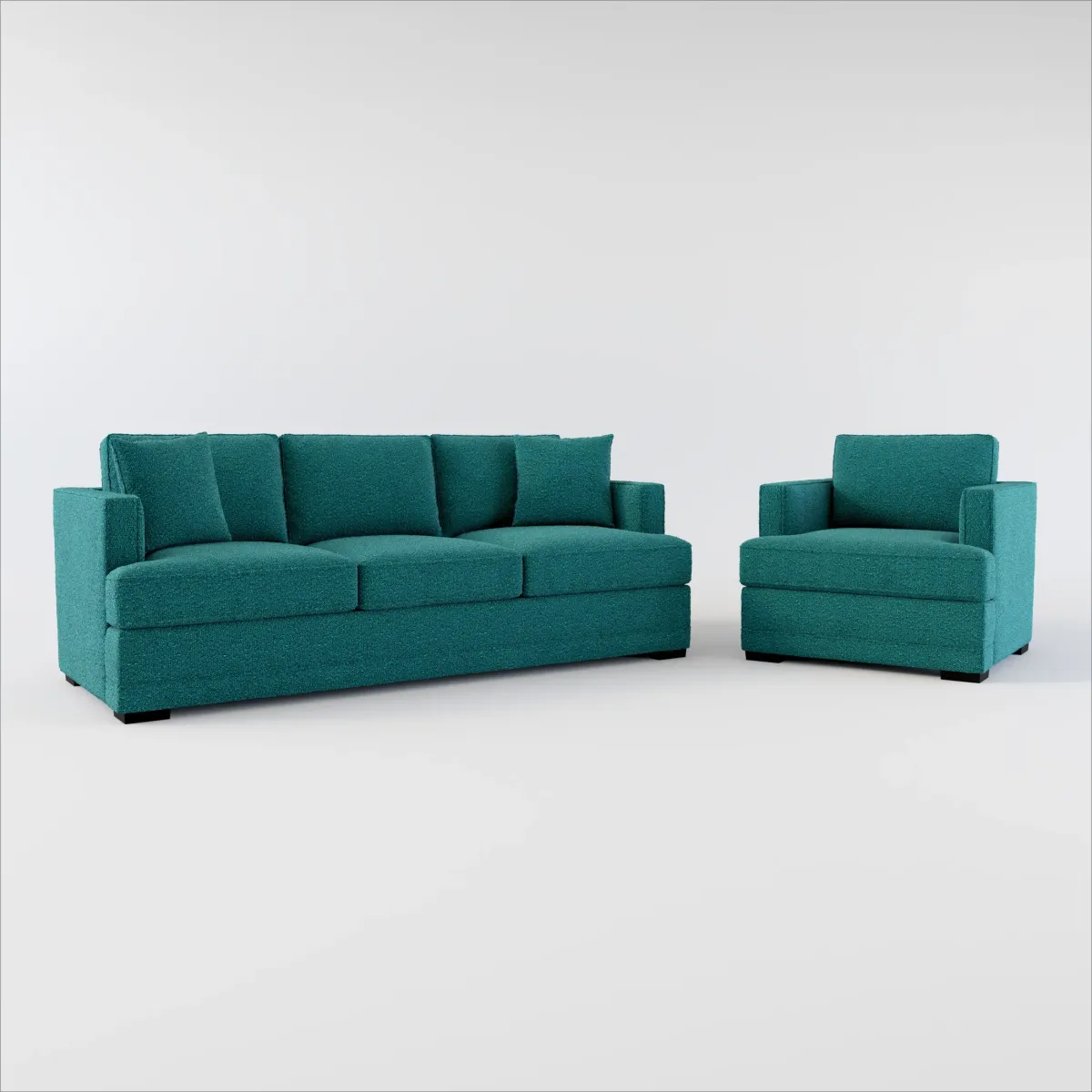 Pembroke Hybrid Comfort Sofa and Chair Set - Bloke Peacock