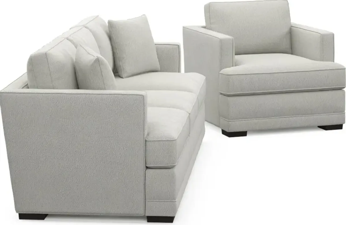 Pembroke Hybrid Comfort Sofa and Chair Set - Oslo Snow