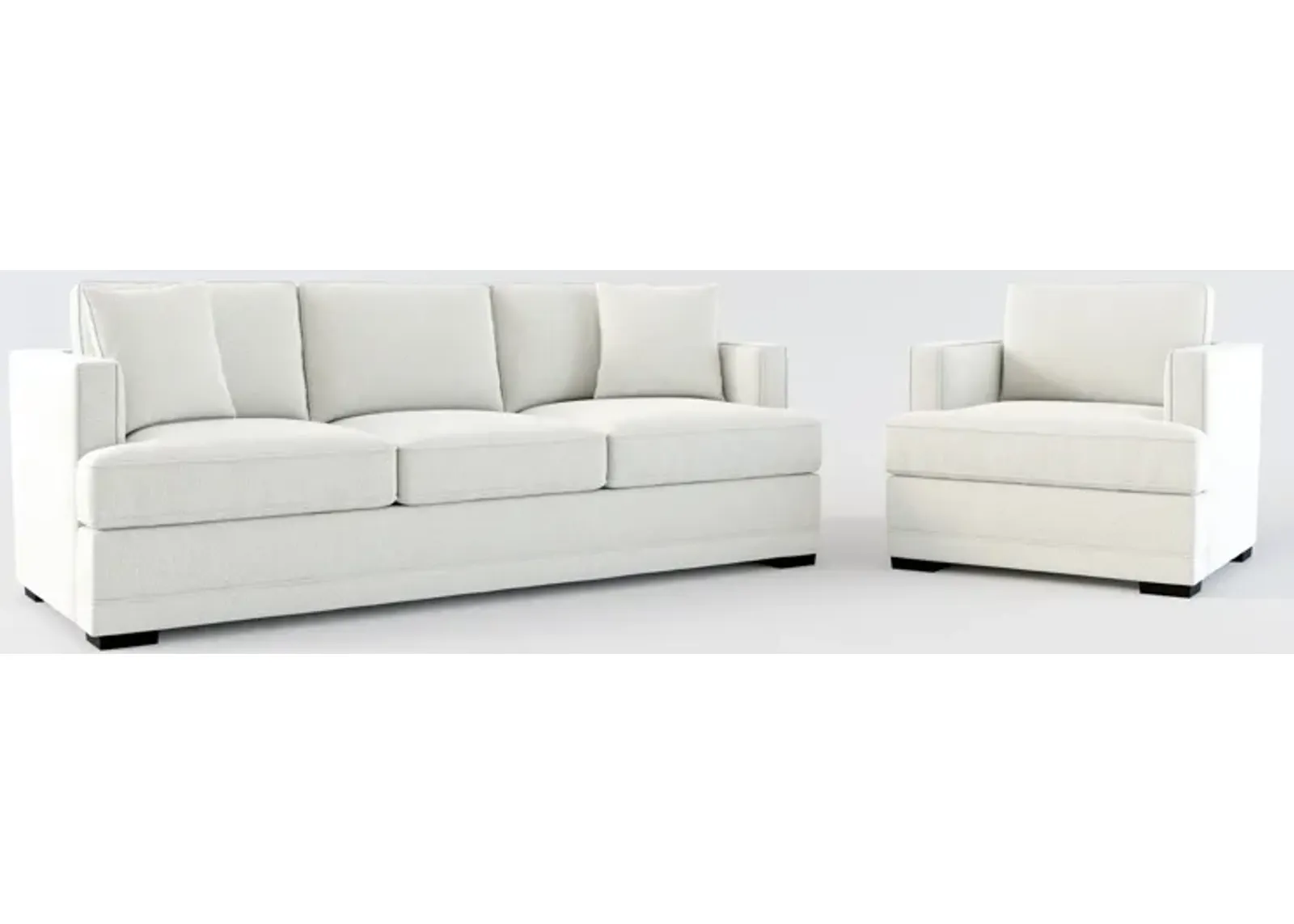 Pembroke Hybrid Comfort Sofa and Chair Set - Oslo Snow