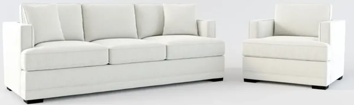 Pembroke Hybrid Comfort Sofa and Chair Set - Oslo Snow