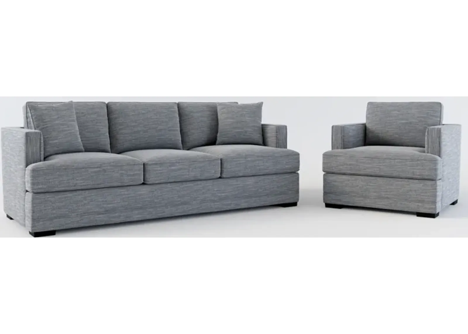 Pembroke Hybrid Comfort Sofa and Chair Set - Dudley Indigo