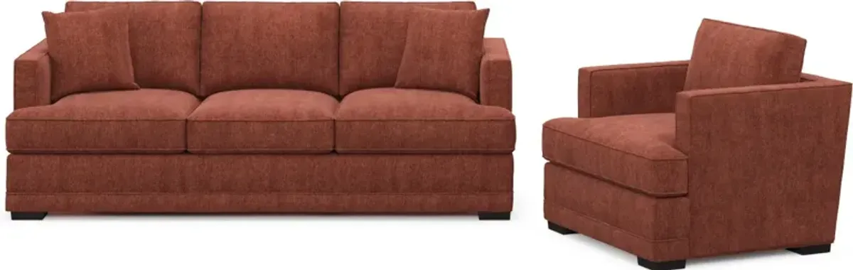 Pembroke Hybrid Comfort Sofa and Chair Set - Contessa Paprika