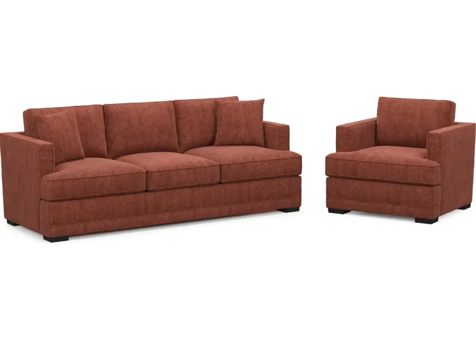 Pembroke Hybrid Comfort Sofa and Chair Set - Contessa Paprika