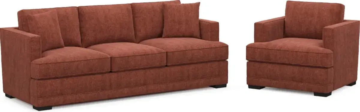 Pembroke Hybrid Comfort Sofa and Chair Set - Contessa Paprika