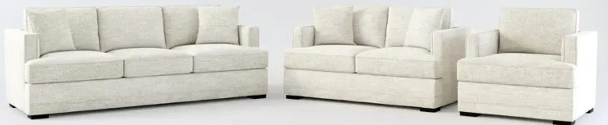 Pembroke Hybrid Comfort Sofa, Loveseat, and Chair Set - M Ivory