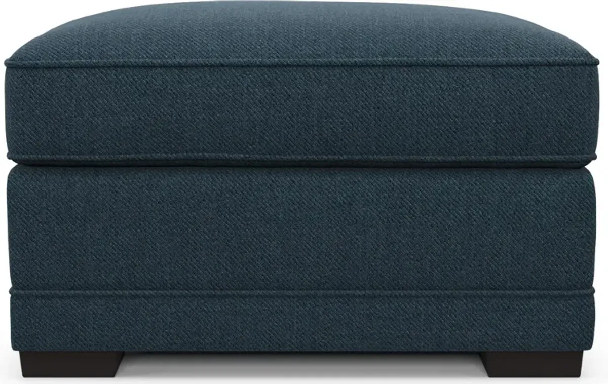 Pembroke Foam Comfort Ottoman - Broderick Indigo