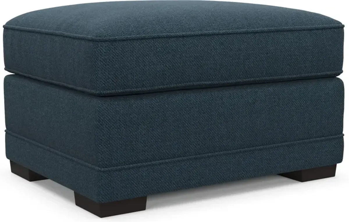 Pembroke Foam Comfort Ottoman - Broderick Indigo