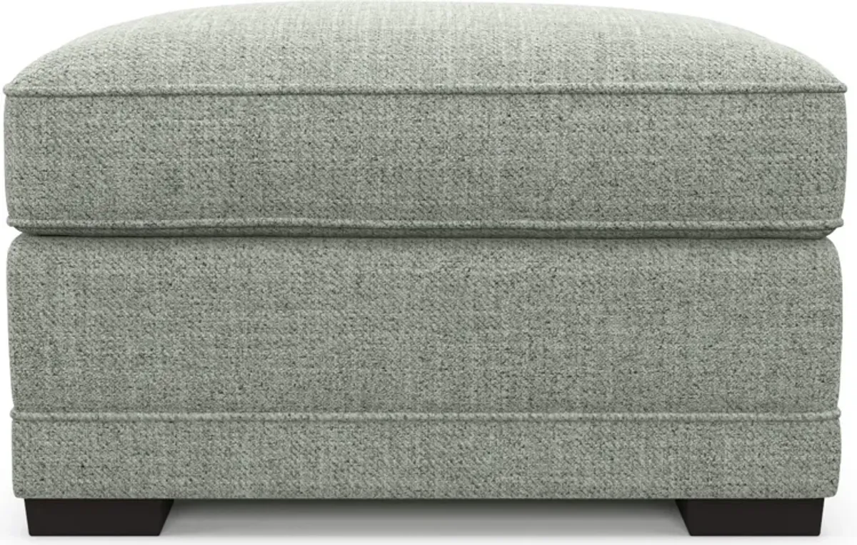 Pembroke Foam Comfort Ottoman - Broderick Sea Glass