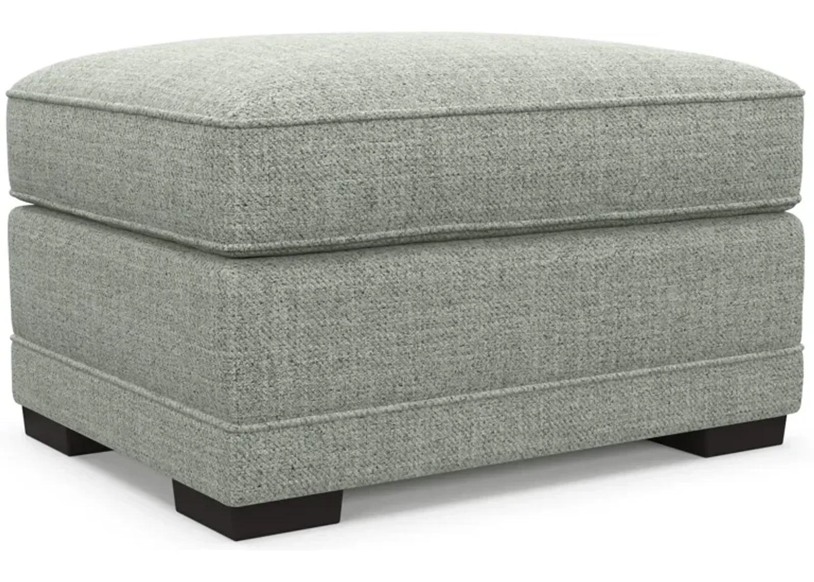 Pembroke Foam Comfort Ottoman - Broderick Sea Glass