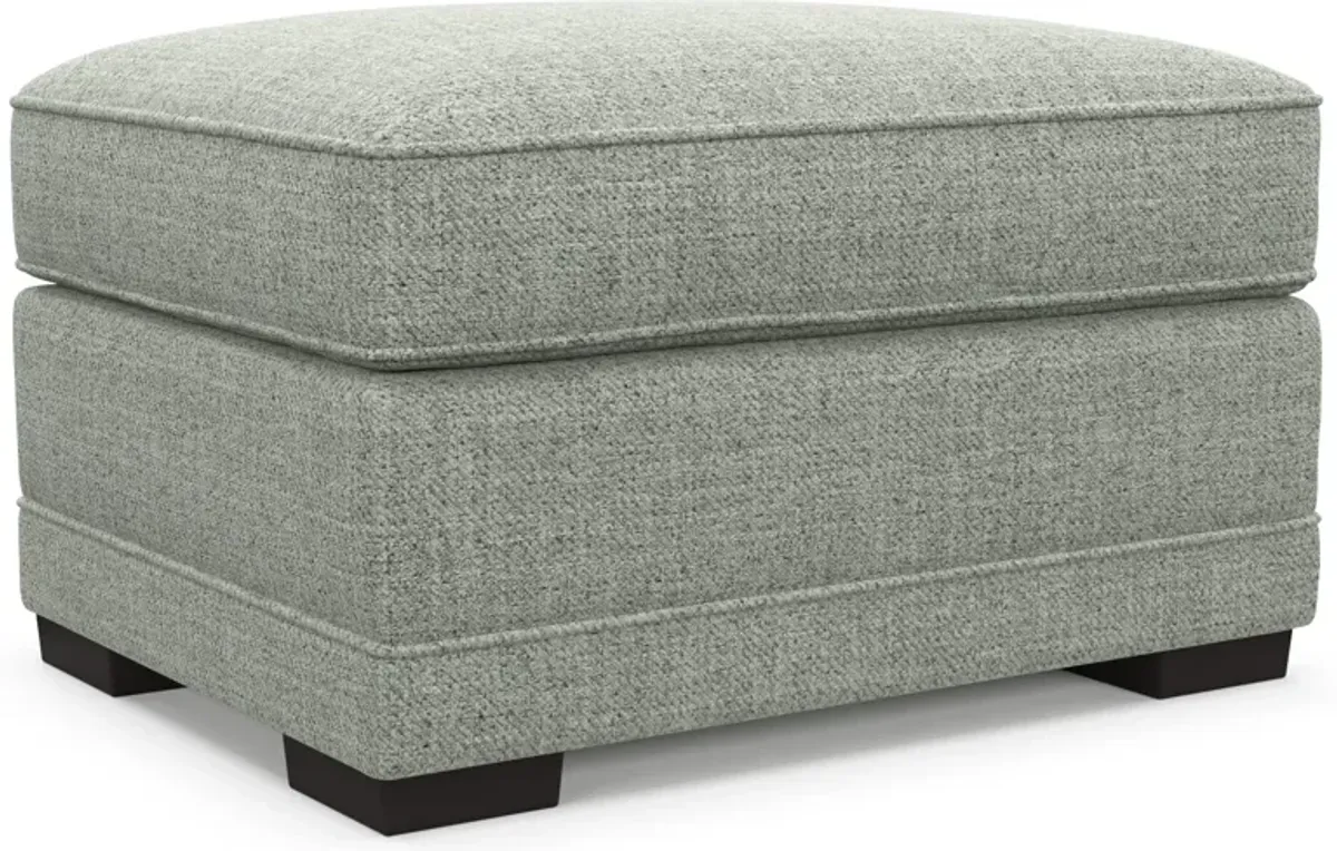 Pembroke Foam Comfort Ottoman - Broderick Sea Glass