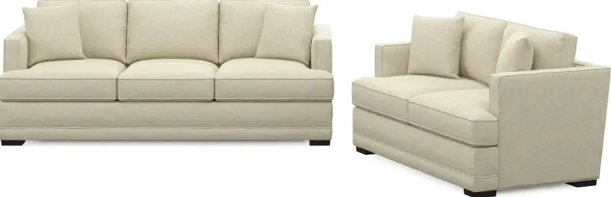 Pembroke Foam Comfort Sofa and Loveseat Set - Bridger Shell