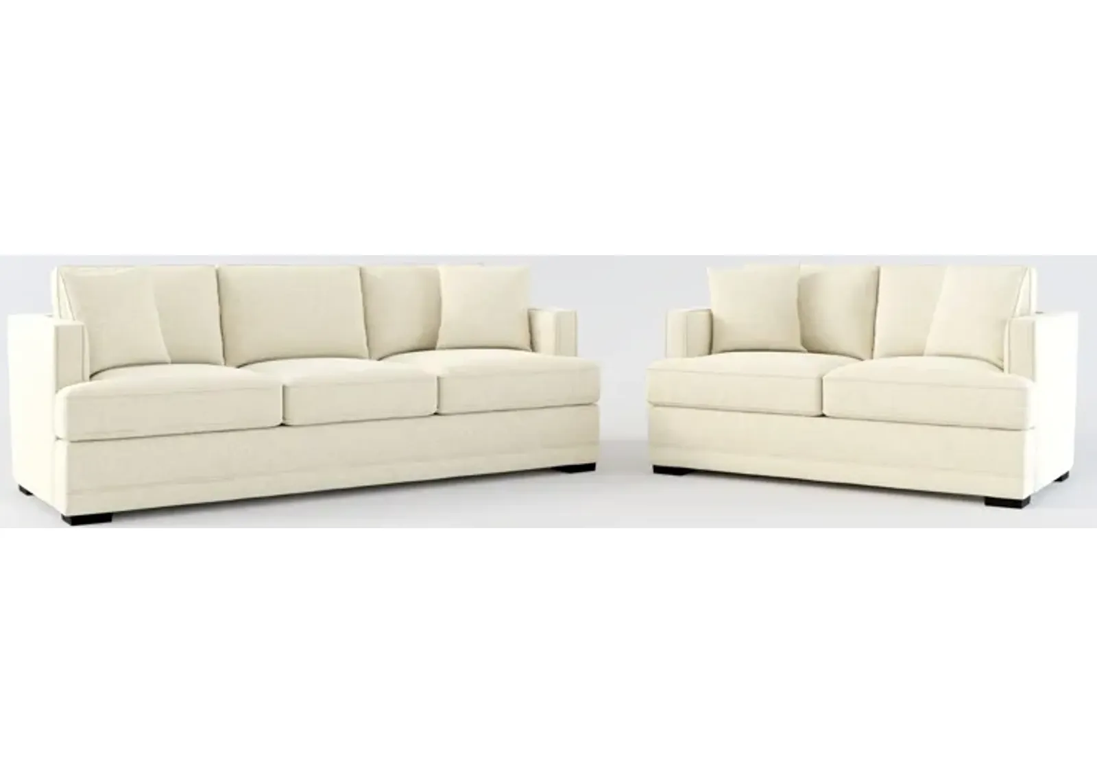 Pembroke Foam Comfort Sofa and Loveseat Set - Bridger Shell