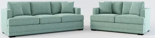 Pembroke Foam Comfort Sofa and Loveseat Set - Bridger Jade