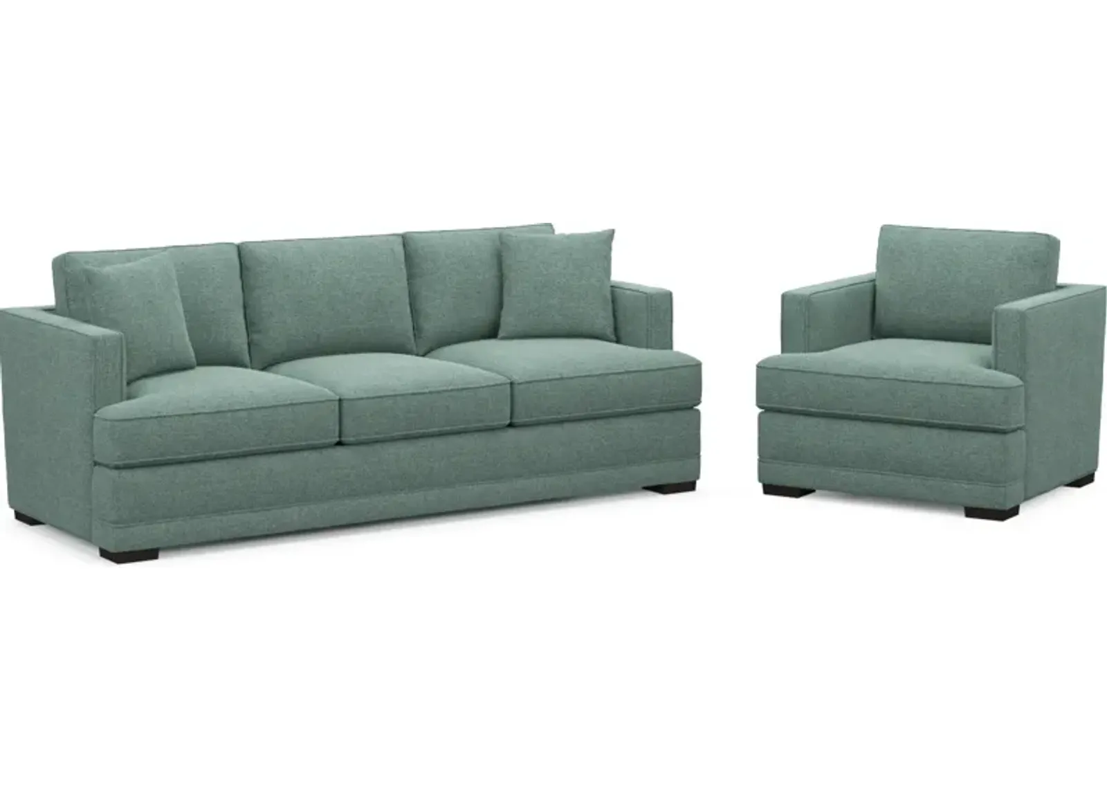 Pembroke Foam Comfort Sofa and Chair Set - Bridger Jade