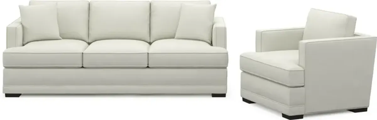 Pembroke Foam Comfort Sofa and Chair Set - Liv Arctic