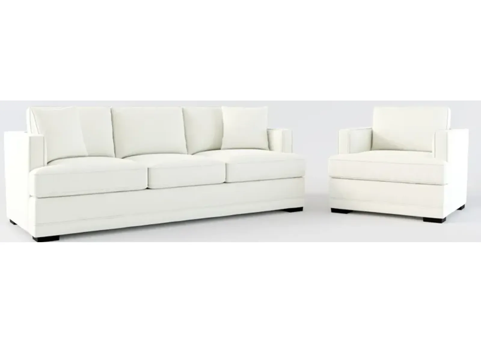 Pembroke Foam Comfort Sofa and Chair Set - Liv Arctic