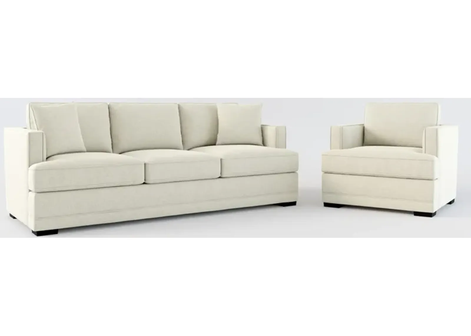 Pembroke Foam Comfort Sofa and Chair Set - Liv Dove