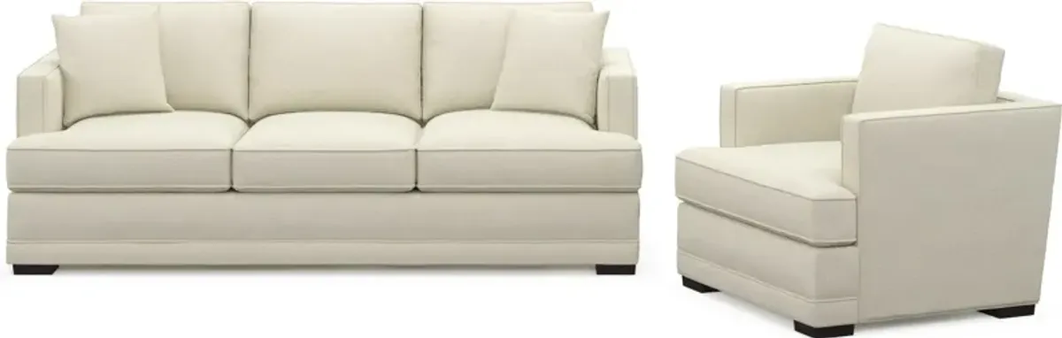 Pembroke Foam Comfort Sofa and Chair Set - Fincher Ivory