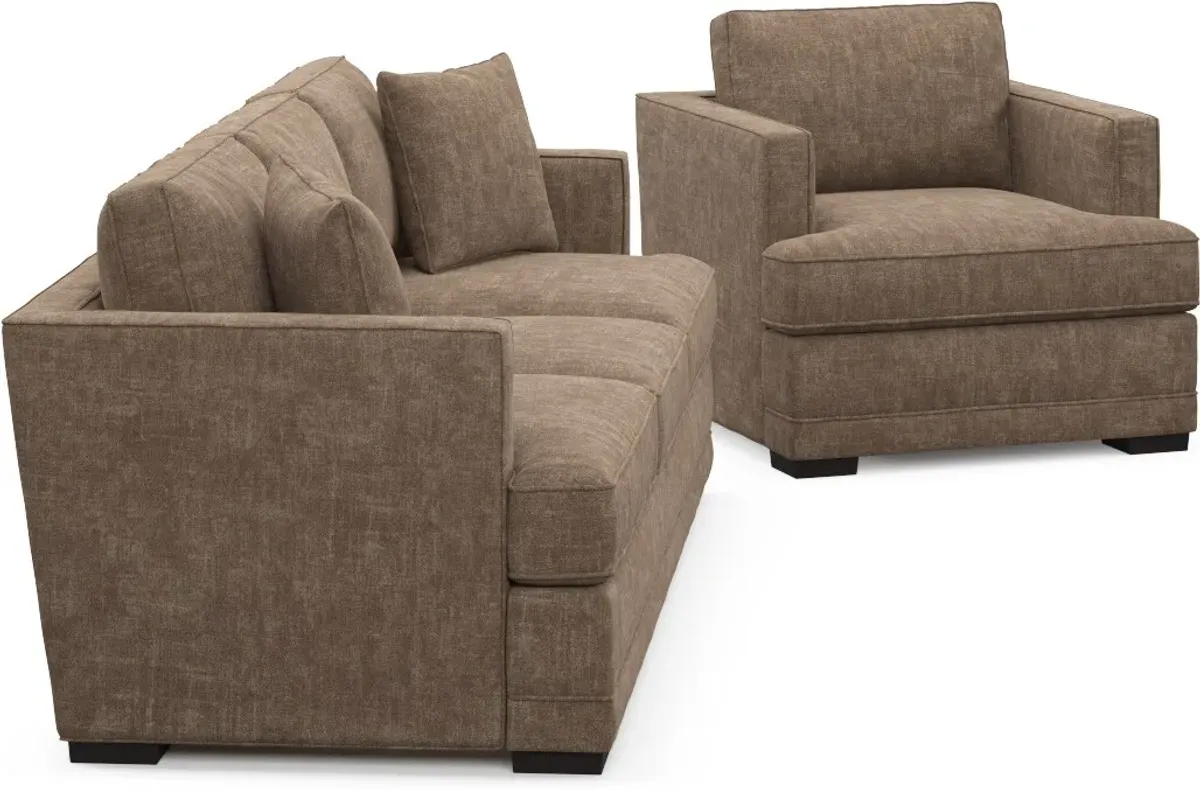 Pembroke Foam Comfort Sofa and Chair Set - Argo Java