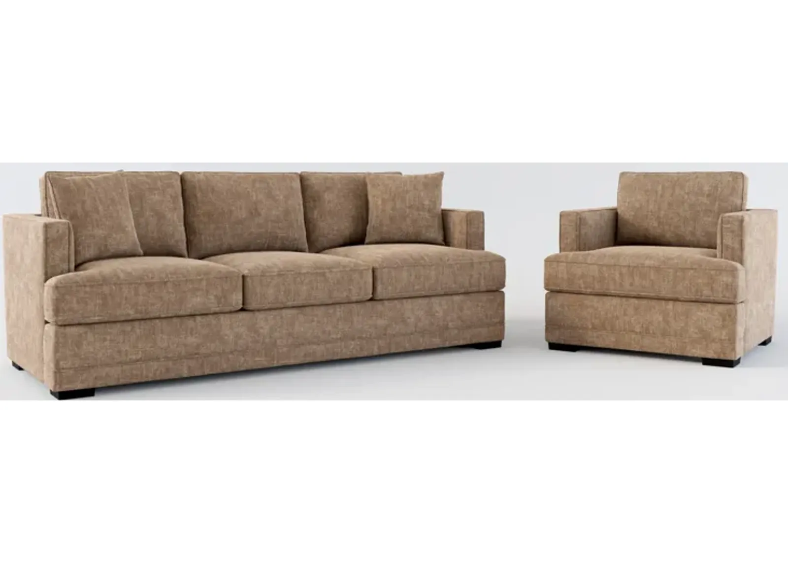 Pembroke Foam Comfort Sofa and Chair Set - Argo Java