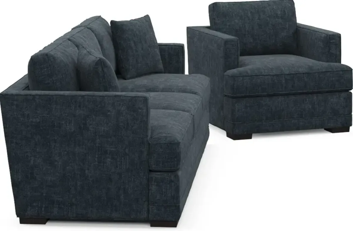 Pembroke Foam Comfort Sofa and Chair Set - Argo Navy