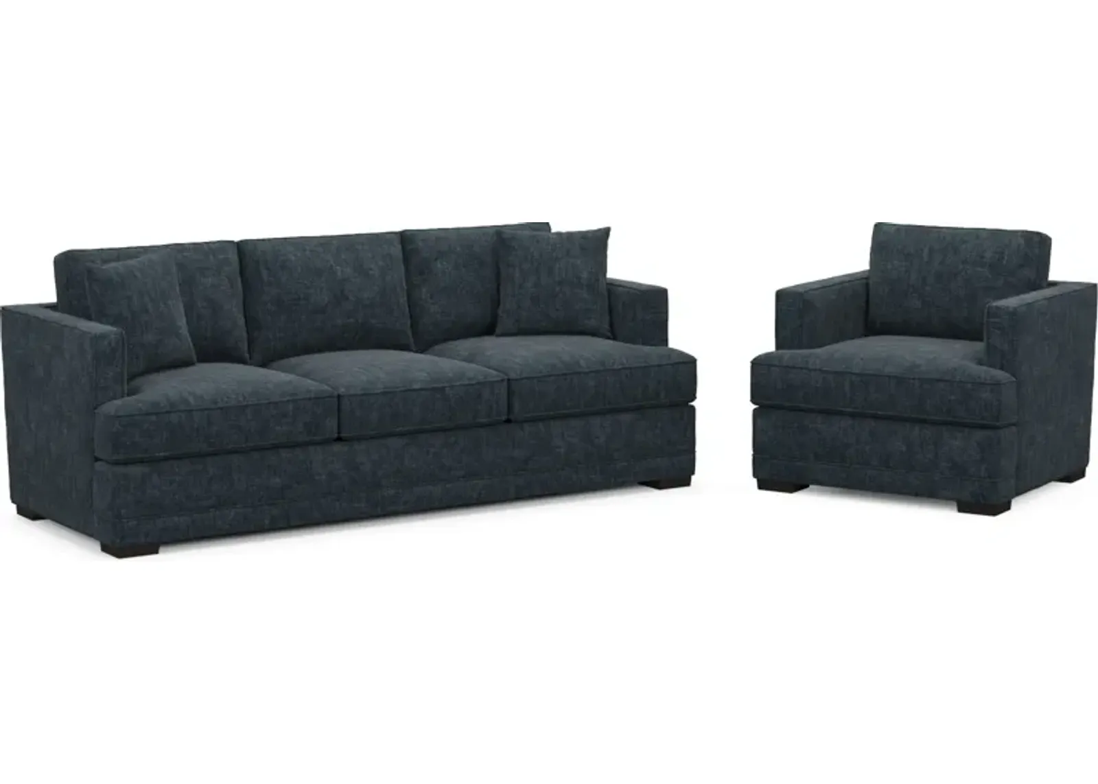 Pembroke Foam Comfort Sofa and Chair Set - Argo Navy