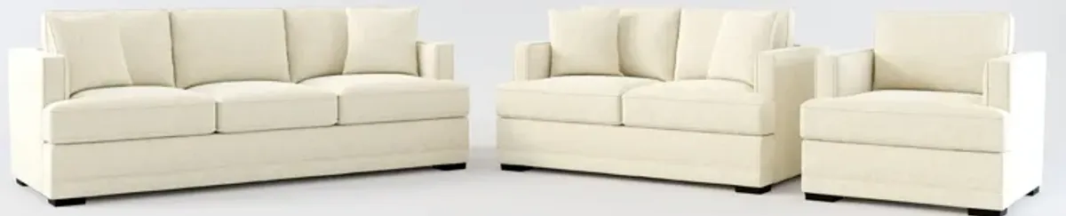 Pembroke Foam Comfort Sofa, Loveseat, and Chair Set - Bridger Shell