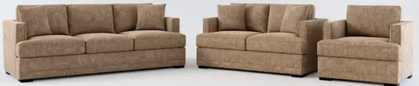 Pembroke Foam Comfort Sofa, Loveseat, and Chair Set - Argo Java