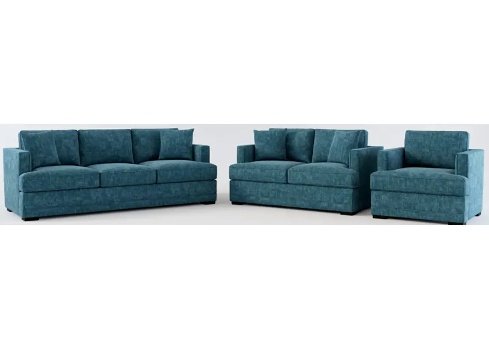 Pembroke Foam Comfort Sofa, Loveseat, and Chair Set - Argo Tropic