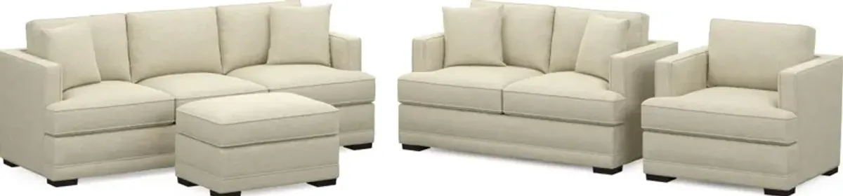 Pembroke Foam Comfort Sofa, Loveseat, Chair, and Ottoman Set - Bridger Shell