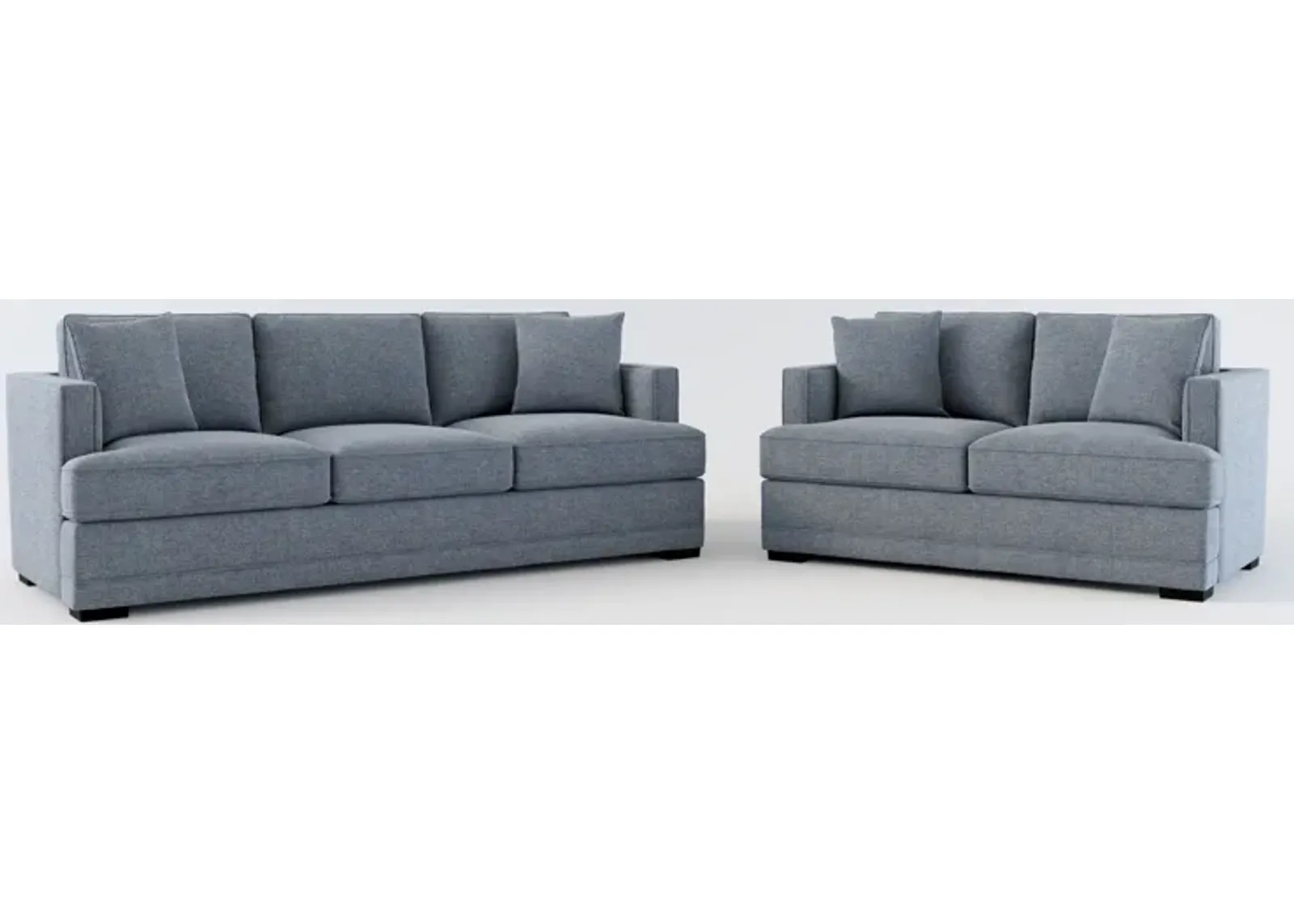 Pembroke Hybrid Comfort Sofa and Loveseat Set - Bridger Navy