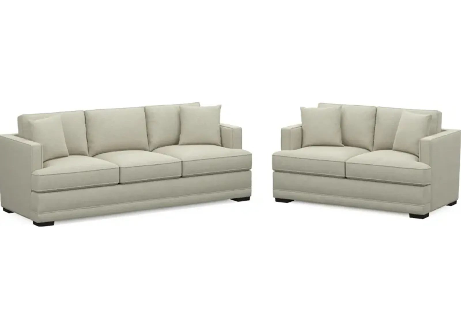 Pembroke Hybrid Comfort Sofa and Loveseat Set - Liv Dove