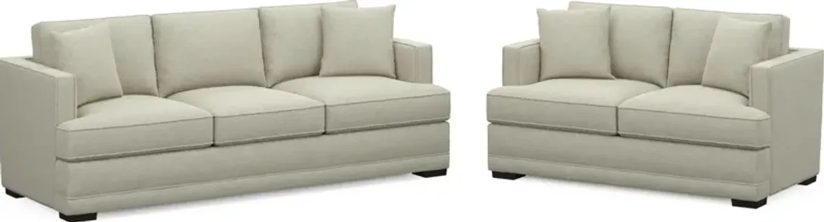 Pembroke Hybrid Comfort Sofa and Loveseat Set - Liv Dove