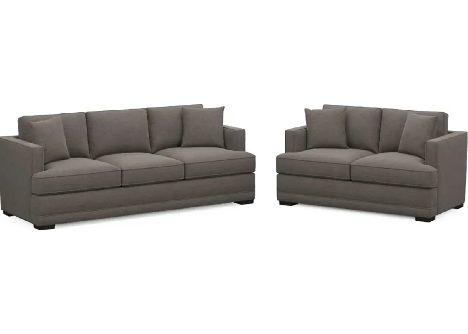 Pembroke Hybrid Comfort Sofa and Loveseat Set - Presidio Steel