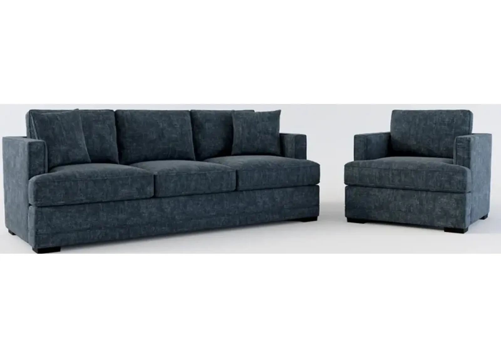 Pembroke Hybrid Comfort Sofa and Chair Set - Argo Navy