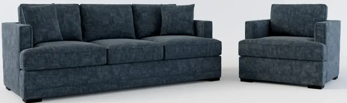 Pembroke Hybrid Comfort Sofa and Chair Set - Argo Navy