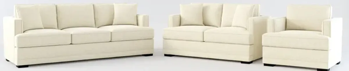 Pembroke Hybrid Comfort Sofa, Loveseat, and Chair Set - Bridger Shell