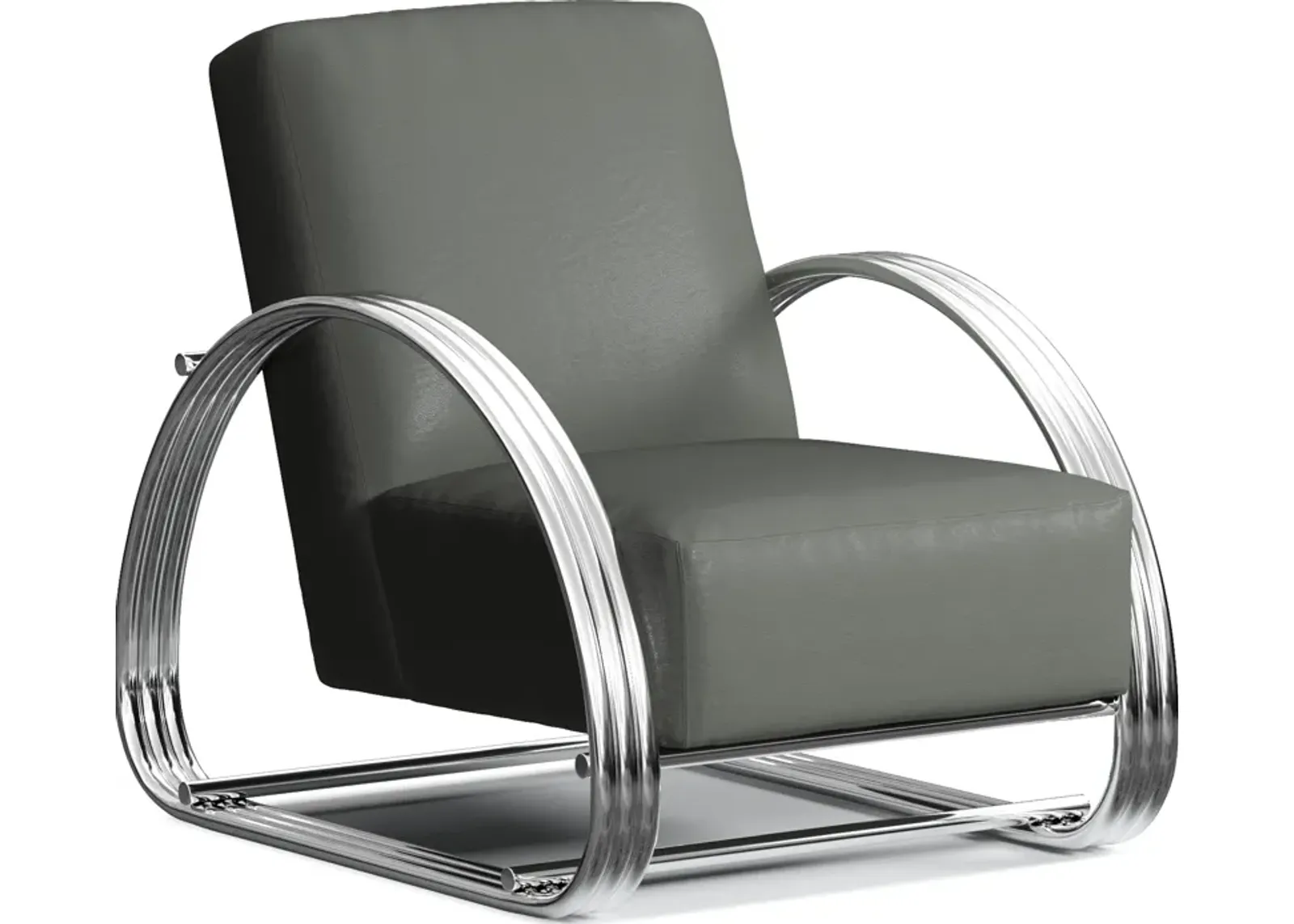 Beal Leather Accent Chair - Siena Light Gray