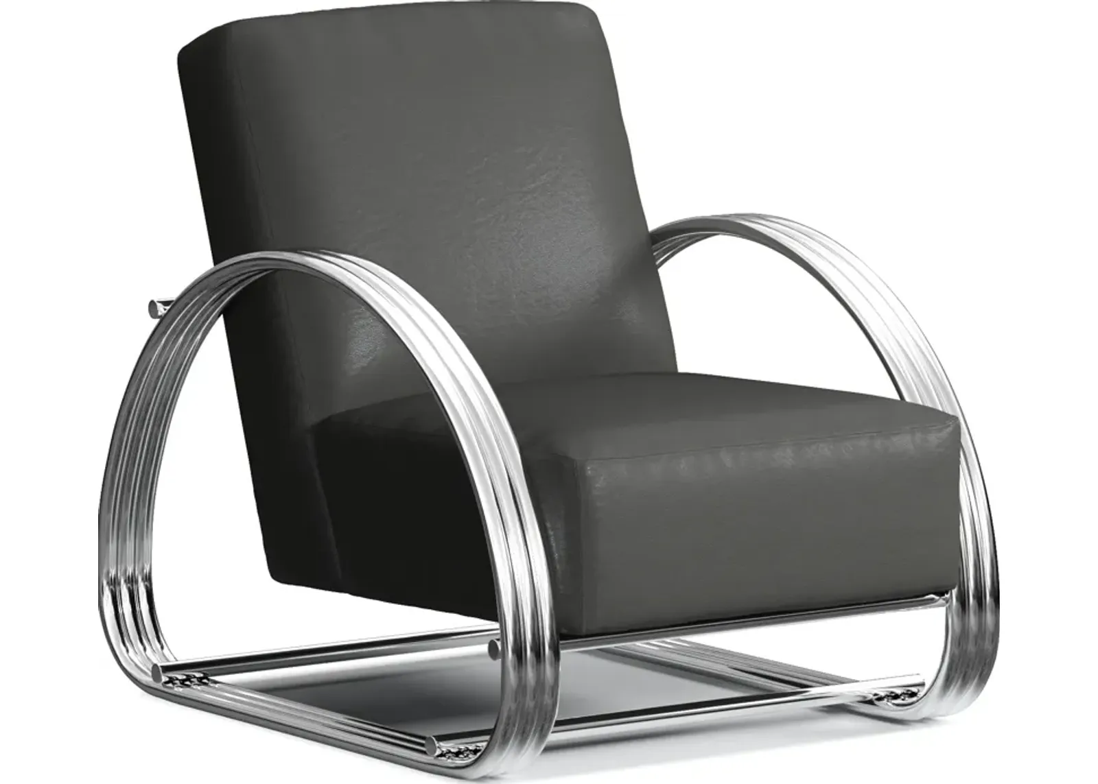 Beal Leather Accent Chair - Siena Steel