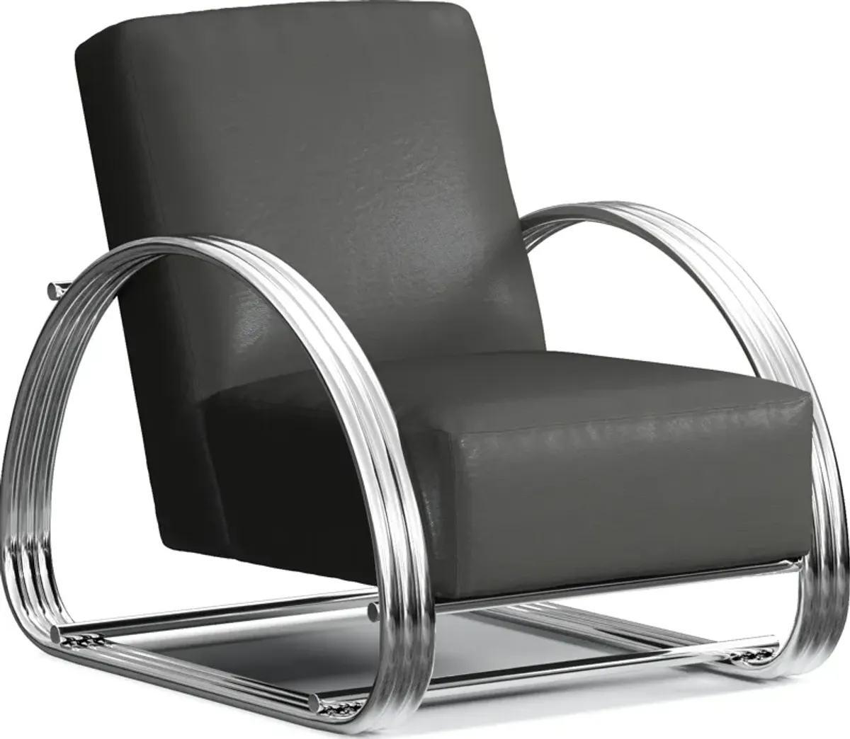 Beal Leather Accent Chair - Siena Steel