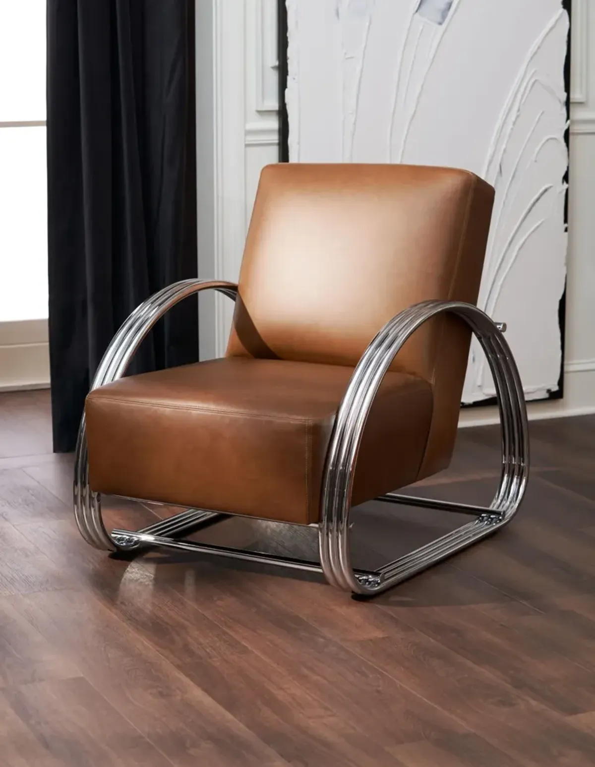 Beal Leather Accent Chair - Bruno Canyon