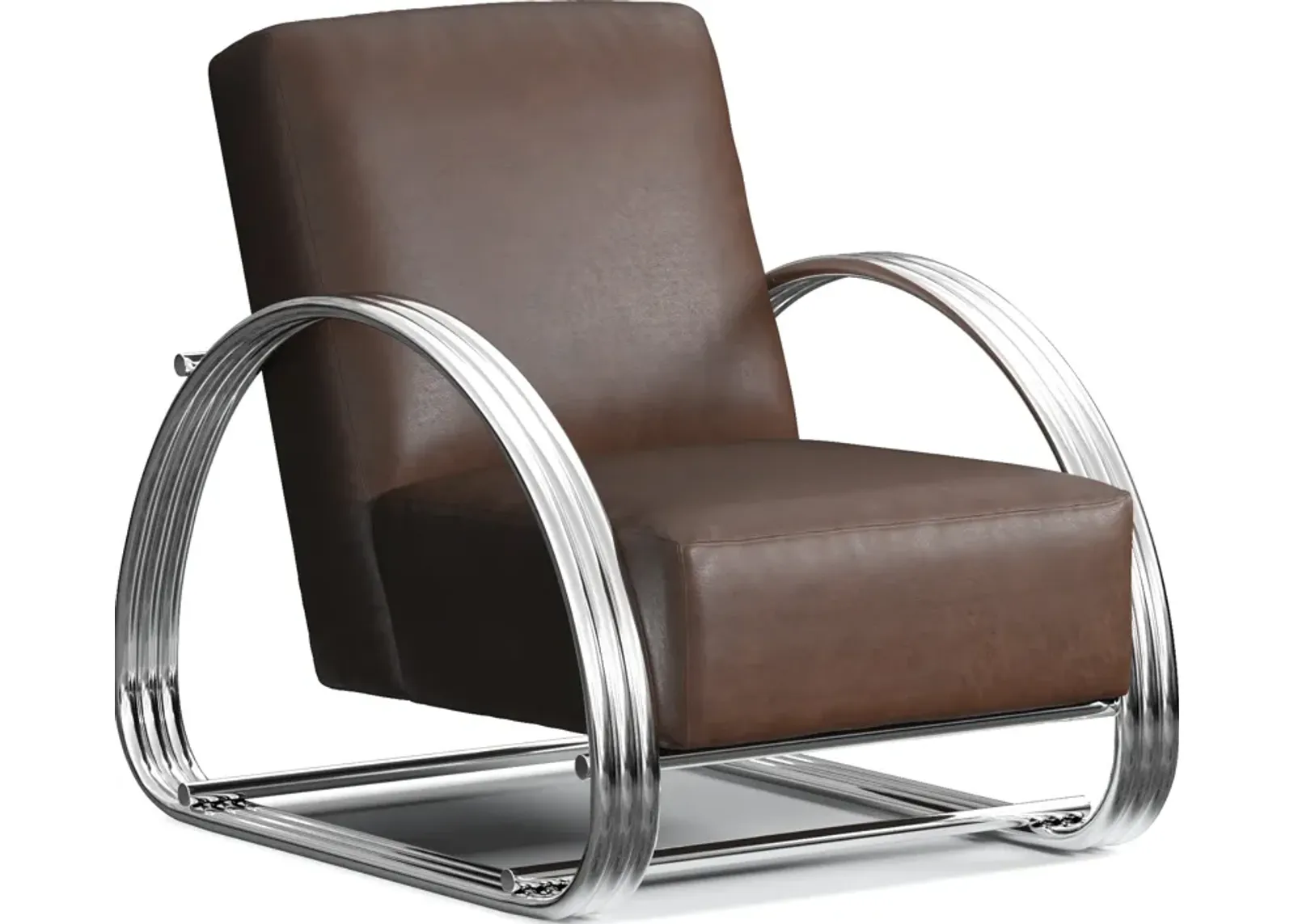 Beal Leather Accent Chair - Bruno Hickory