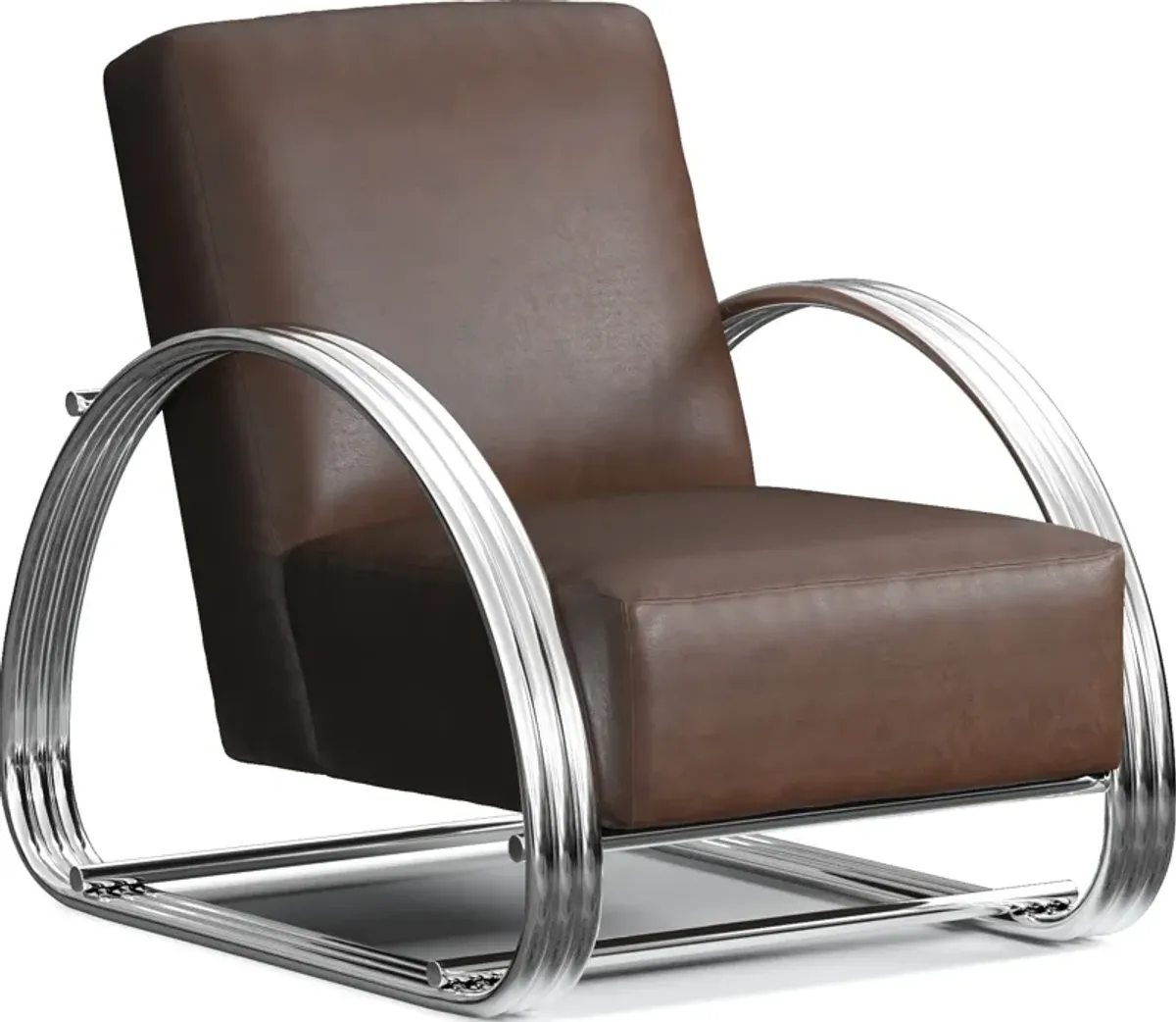 Beal Leather Accent Chair - Bruno Hickory