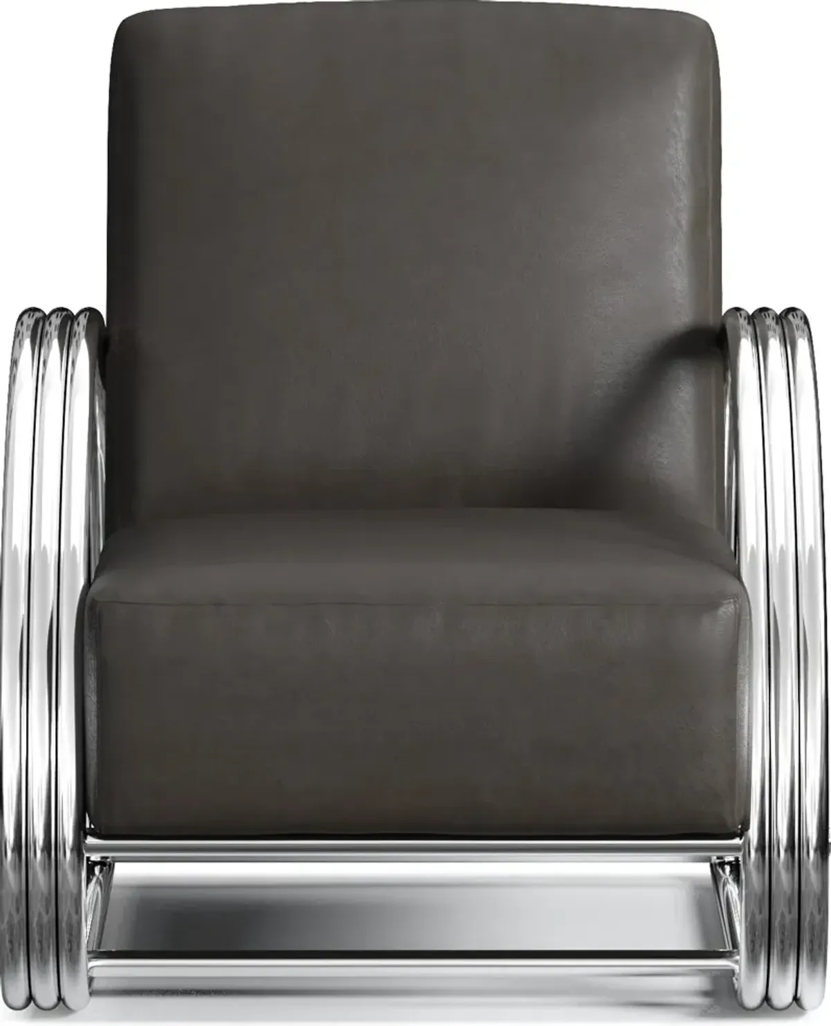 Beal Leather Accent Chair - Bruno Storm