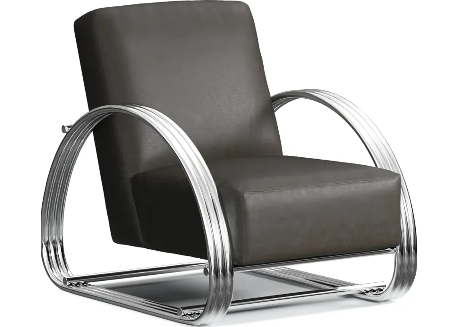 Beal Leather Accent Chair - Bruno Storm