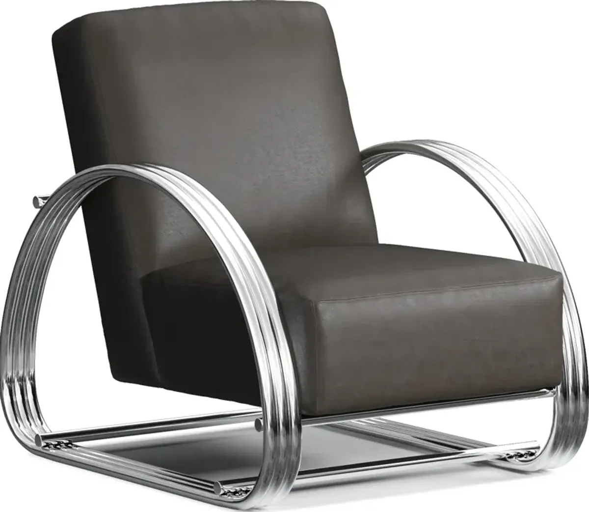 Beal Leather Accent Chair - Bruno Storm