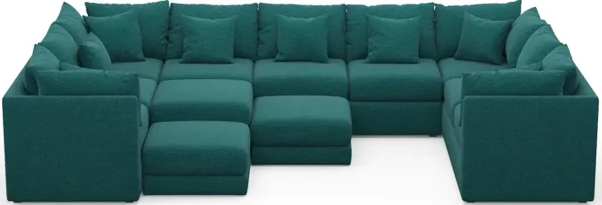 Nest Foam Comfort 9-Piece Large Pit Sectional - Bloke Peacock