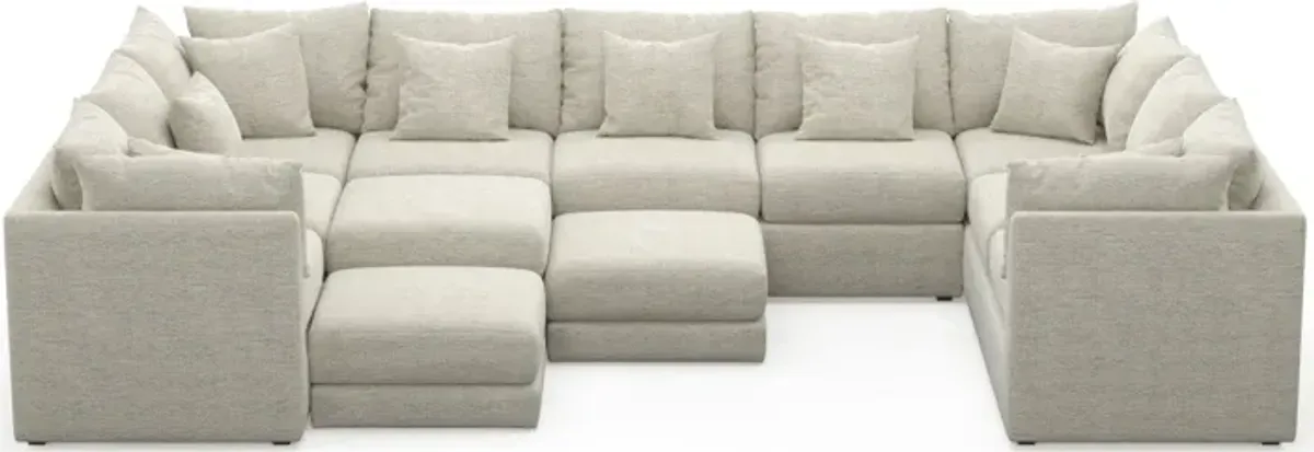 Nest Foam Comfort 9-Piece Large Pit Sectional - Merino Chalk