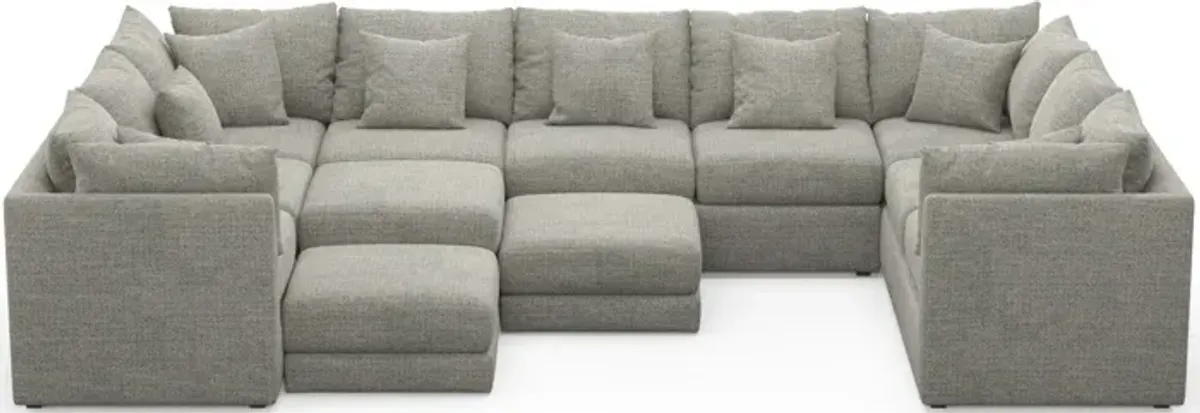 Nest Foam Comfort 9-Piece Large Pit Sectional - Pandora Pepper