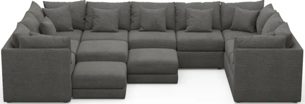 Nest Foam Comfort 9-Piece Large Pit Sectional - Curious Charcoal